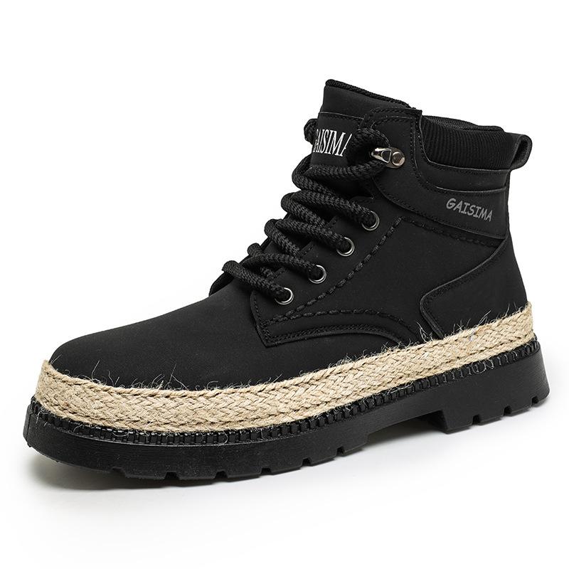 

Straw sole Martin boots men s autumn and winter new men s shoes new outdoor tooling shoes men s high-top casual short boots 39