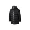 Puma Solide Daunen Longline Logo Kapuzen-Pufferjacke Herren Oberbekleidung Schwarz 846326-01