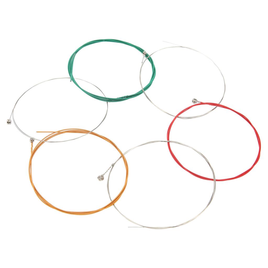 6Pcs Electric Guitar Strings Plated Steel Consistent Touch Full Bright Toning Colorful Strings