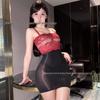 Sexy Lingerie Sheer Lace Panel Bodycon Spaghetti Strap Mini Dress for Women