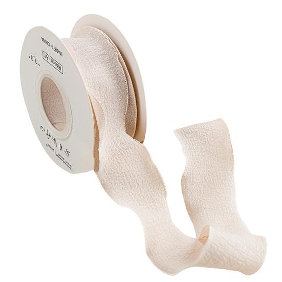 

2,5/4 см Подарочная упаковочная лента Волан Волнистые края Текстурированный Оверлок Мягкий Однотонный Букетная упаковочная лента Товары для Дня святого Валентина 4cm абрикосовый