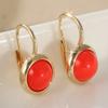 Luxury French Retro Ladies' Red Synthetic Turquoise Earrings for Parties Banquets Casual Wear Elegant All Year Round