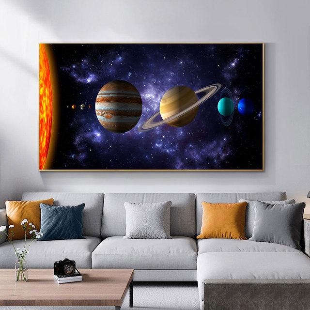Solar System Pictures Nebula Space Universe Posters and Prints Science Canvas Painting Wall Art for Living Room Decor Cuadros No Frame