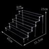 Ladder Acrylic Display Stand for Funko Figures,Cosmetics,Cupcake Perfume,Doll;Display Riser Rack Shelf for Decoration Organizer
