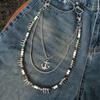 Dopamine Colored Anchor Stacked Waist Chain Beaded Belt Decorative Trouser Chain