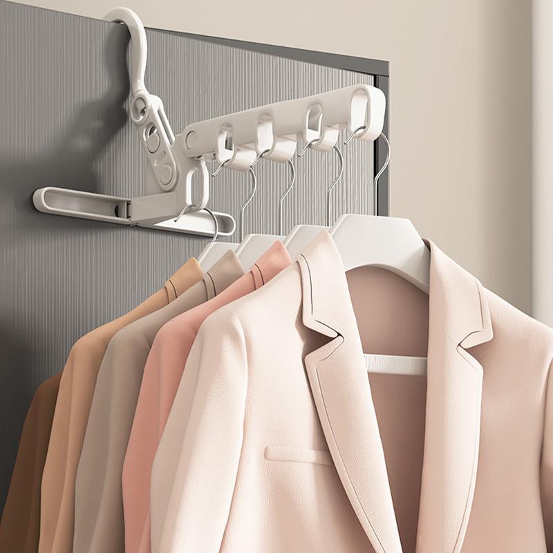 Foldable 5-hole Clothes Drying Rack Travel Portable Clothes Hanging Hook Clothes Hanger Save Space Organizer Holder Rack