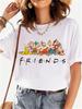 Cartoon Unisexs Tshirt Snow White and The Seven Dwarfs Print Street Casual Loose Short Sleeve Top Unisex