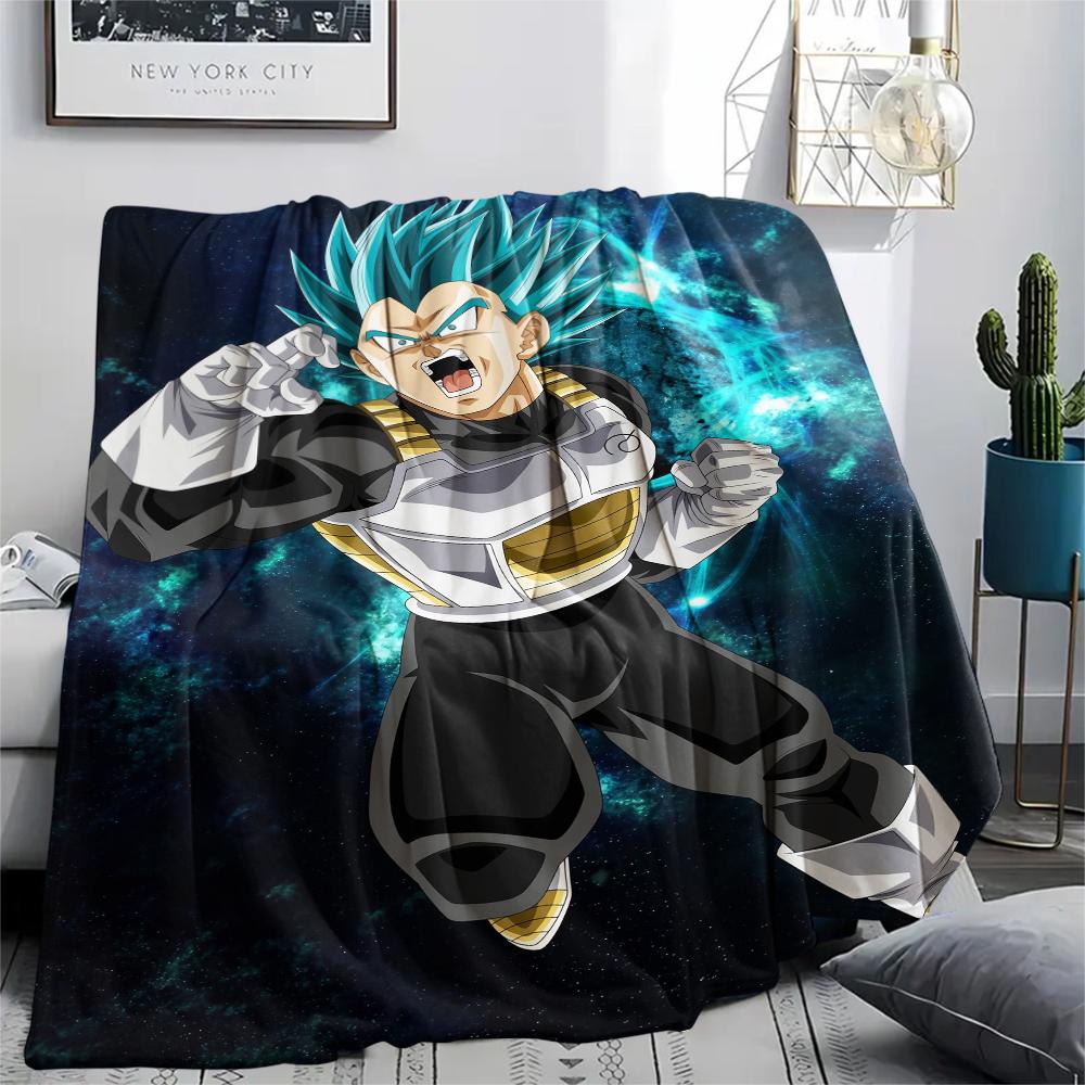 Vegeta Dragon Ball Cartoon pattern Flannel Blanket, High quality Comfortable for All Seasons, Home Decor, Warmth and Comfort, Perfect for Gifts. 80cm x 120cm
