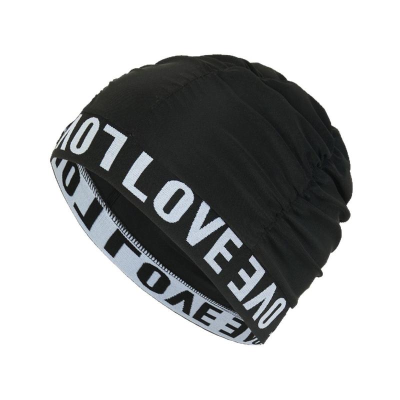 Women'S Pleated Swimming Cap With Love Print, Soft & Comfortable, Long Hair & Ear Protection For Adults, Non-Slip & Extra Large