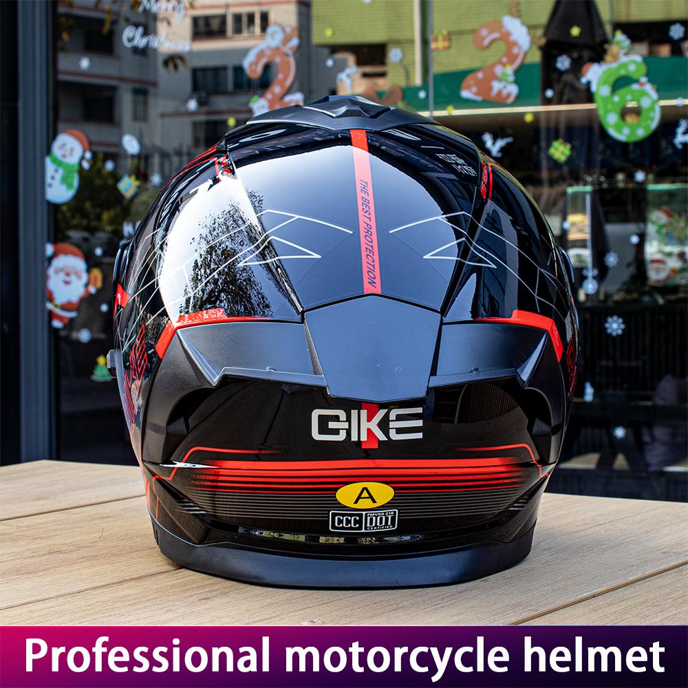 DOT ECE Certified Unisex Motorcycle Helmet Double Mirror Full Face Knight Helmet Racing Style Four Seasons Universal Double Helm