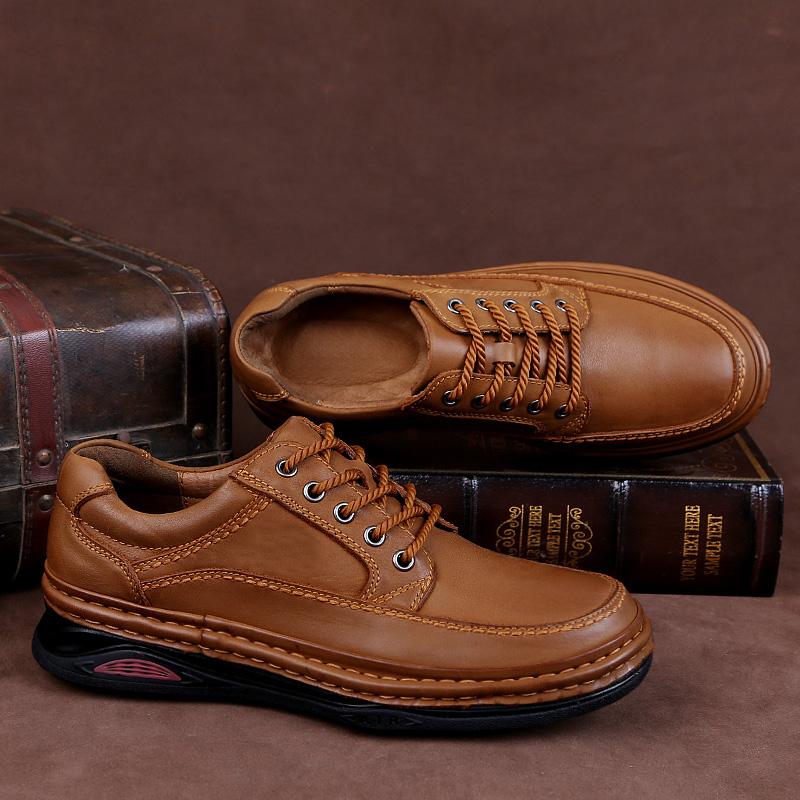 Fashion Genuine Leather Business Formal Shoes Luxury Brand Cow Leather Mens Shoes Upscale Men Casual Shoes British Style Leather Shoes