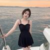 1011 New Korean Version Swimsuit Women's One-piece Sling Students Conservative and Thin Soaking In Hot Spring Temperament Seaside Swimsuit