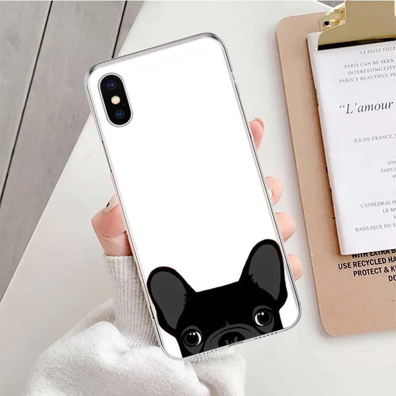 Pug Dog French Bulldog animal Soft Phone Case For IPhone 11 17 Air 16E 16 Pro Max 15 + 14 Plus 13 Mini 12 Apple 7 SE 8 Fundas Co