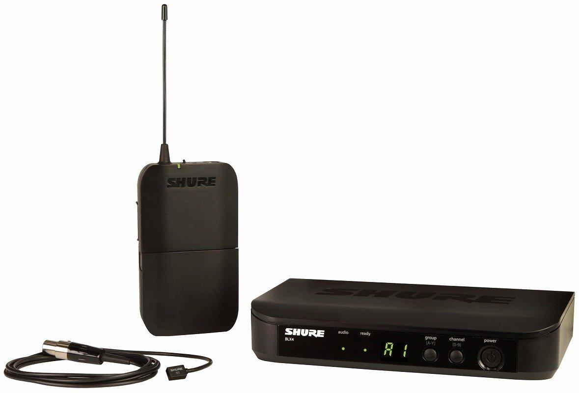 

Бездротова мікрофонна система SHURE BLX1 накладний петличний мікрофон WL93 приймач BLX4 Професійні характеристики Презентація Семінар Сценічна промова чорний