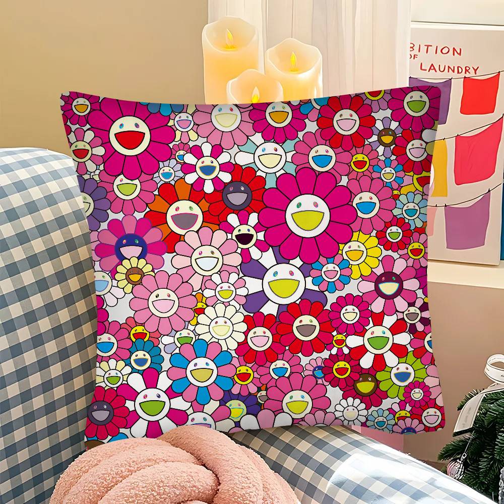 M Murakami Takashi A An Homage To Monopink 1960 Pillow Case Square Pillow Bedroom Sofa Leisure Comfort Cushion Car