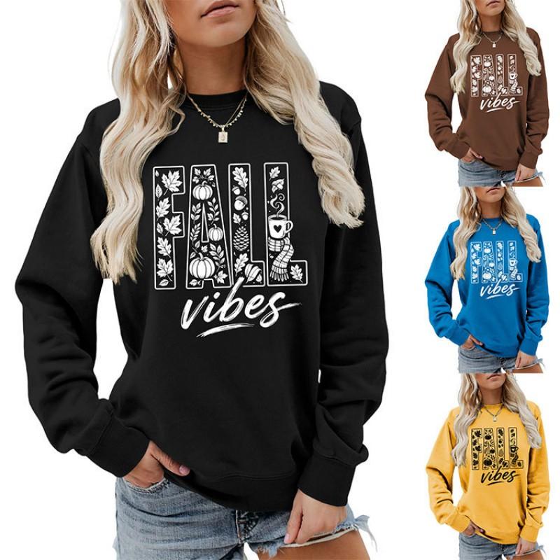 Womens Oversized Cotton Hoodie Sweatshirt Fall Print Graphic Loose Fit Long Sleeve Crew Neck