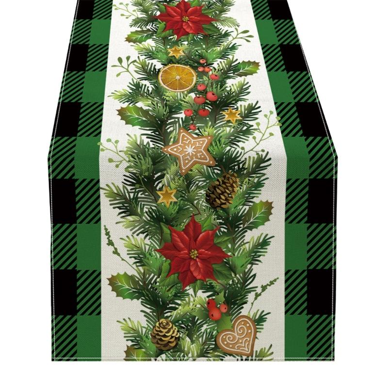 Christmas Table Runner Festive Home Table Cover Tablecloth for 2025 New Year Dropshipping