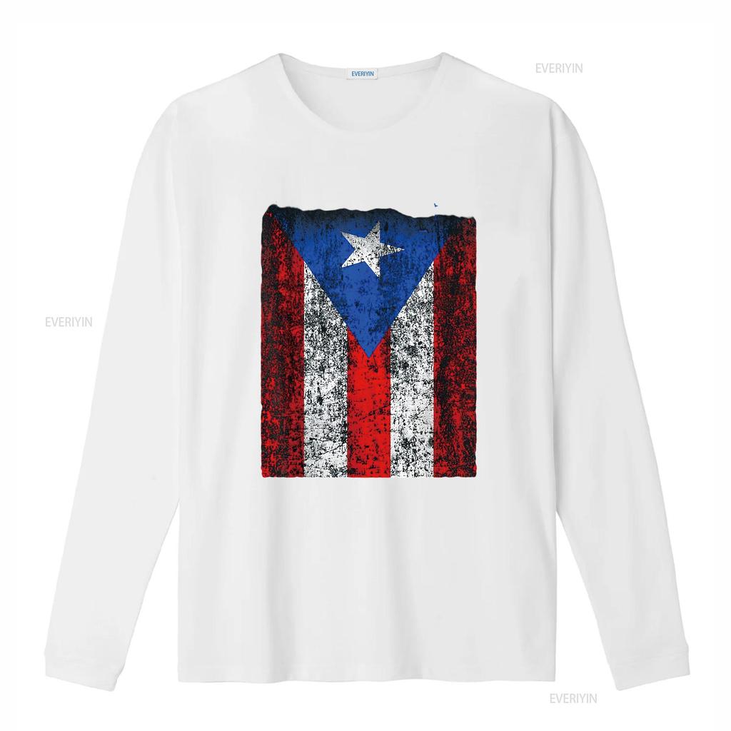 Womens Vintage Flag of Puerto Rico T Shirt Distressed vintage Washed Stretched Unisex Versatile Casual Top For Everyday Wear