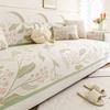 French Pastoral Cool Bean Sofa Cushion 2025 New Summer Straight Row Leather Sofa Cover Cloth Towel Non-slip Mat