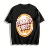 Summer Vibes Palm Tree Print Casual Short Sleeve T-Shirt Pure Cotton T-shirt