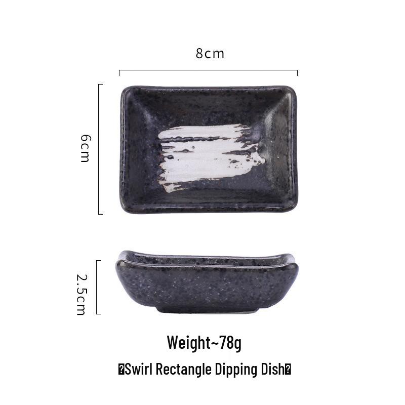 Ceramic Raised Corner Sushi & Sauce Dishes