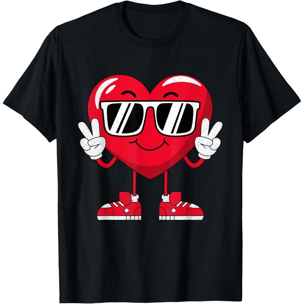 Valentines Day Love Heart Peace Funny Boys Girls Boys Girls Cotton Men T Shirt XS