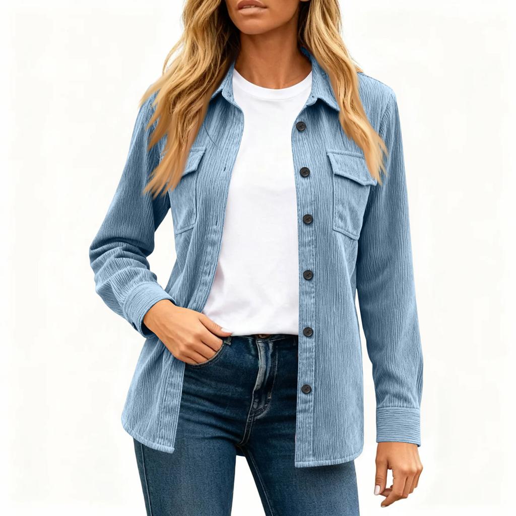 Women's Casual And Fashionable Corduroy Shirt Jacket