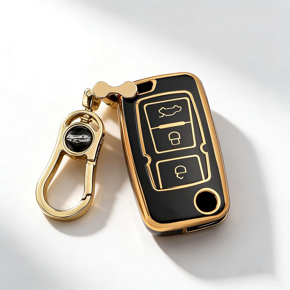 Car Key Fob Case for Geely Emgrand EC7/EU7/GC5/GC6/EC8/EC718/EC715 - Protective Key Cover Holder with Key Chain Auto Accessories