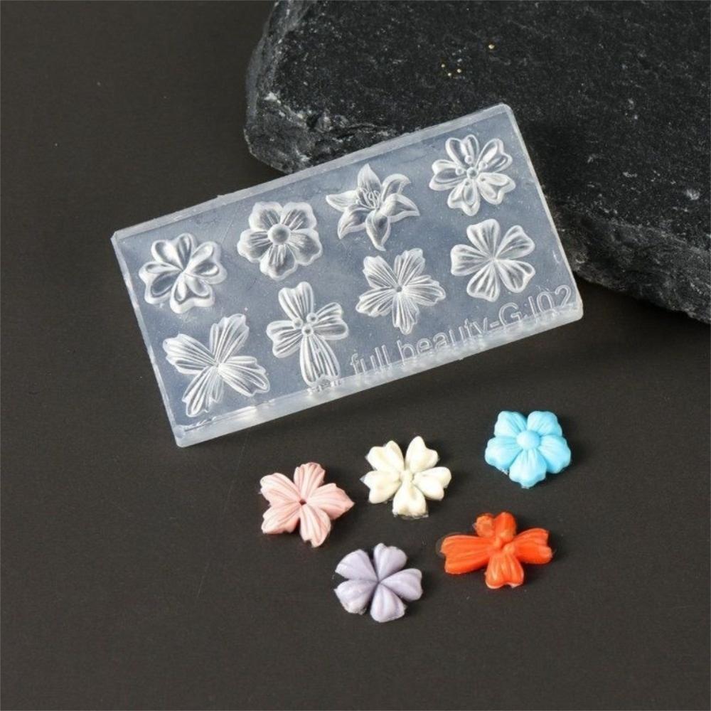 Rosa Blumige Form Silikon Nagelform Transparente 3D Nagelform Neue Blumen Nagelform Nagel carving
