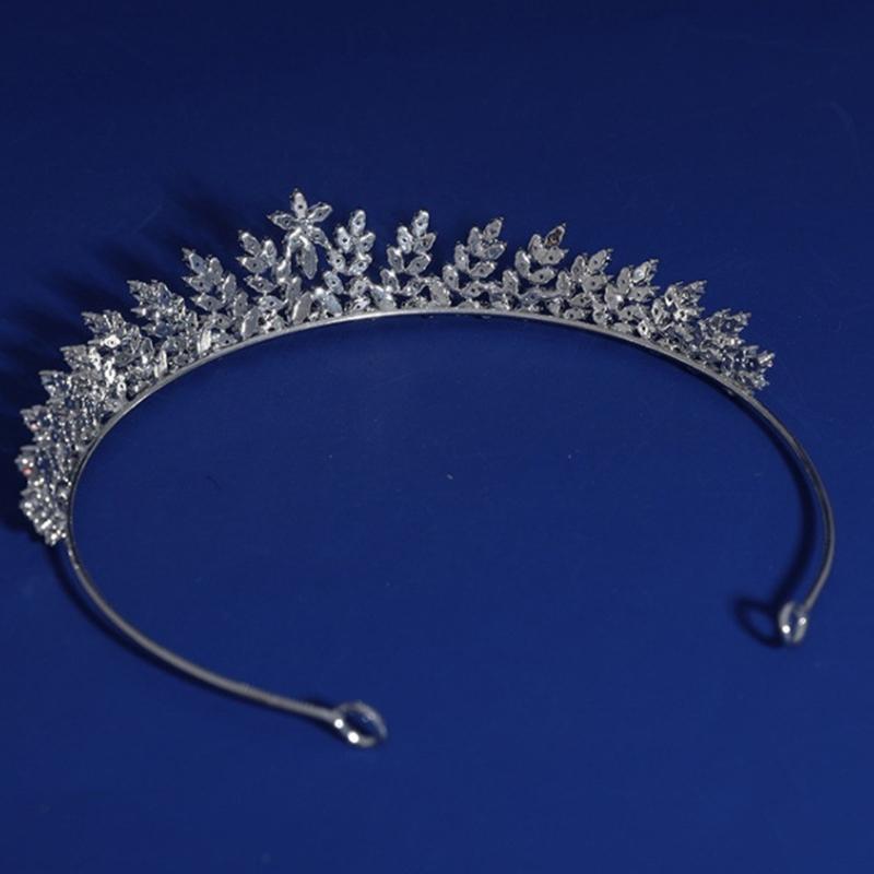 Elegant Crystals Tiaras Portable for Bridal Silver Princess Crowns Headband Hair Accessory for Wedding and Pageant