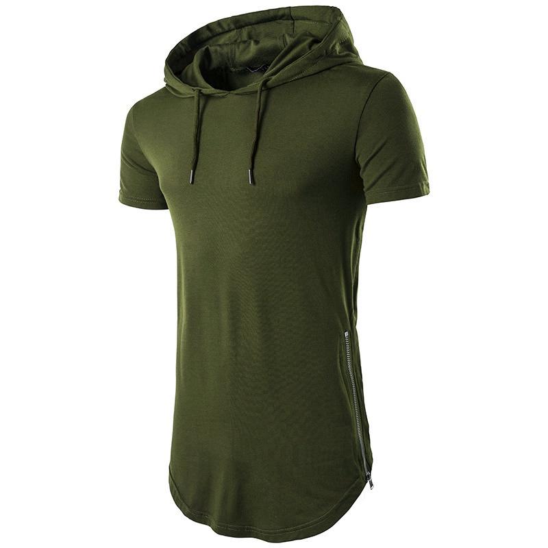 Mens Slim Fit Short Sleeve Hooded Tee With Premium Quality Muscle Tops For Casual Fashion