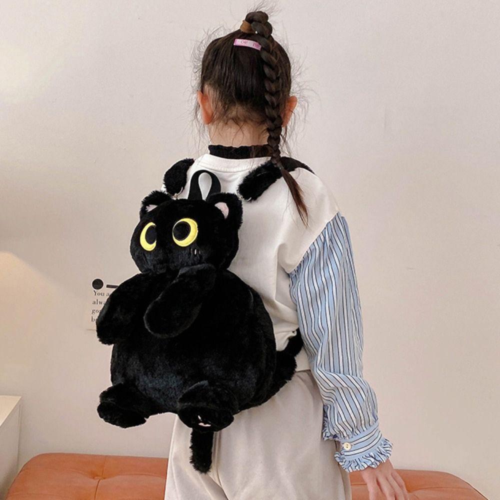 Doll Toy Plush Cat Shoulder Bag Large Capacity Funny Plush Toy Bag Cartoon Backpack Children