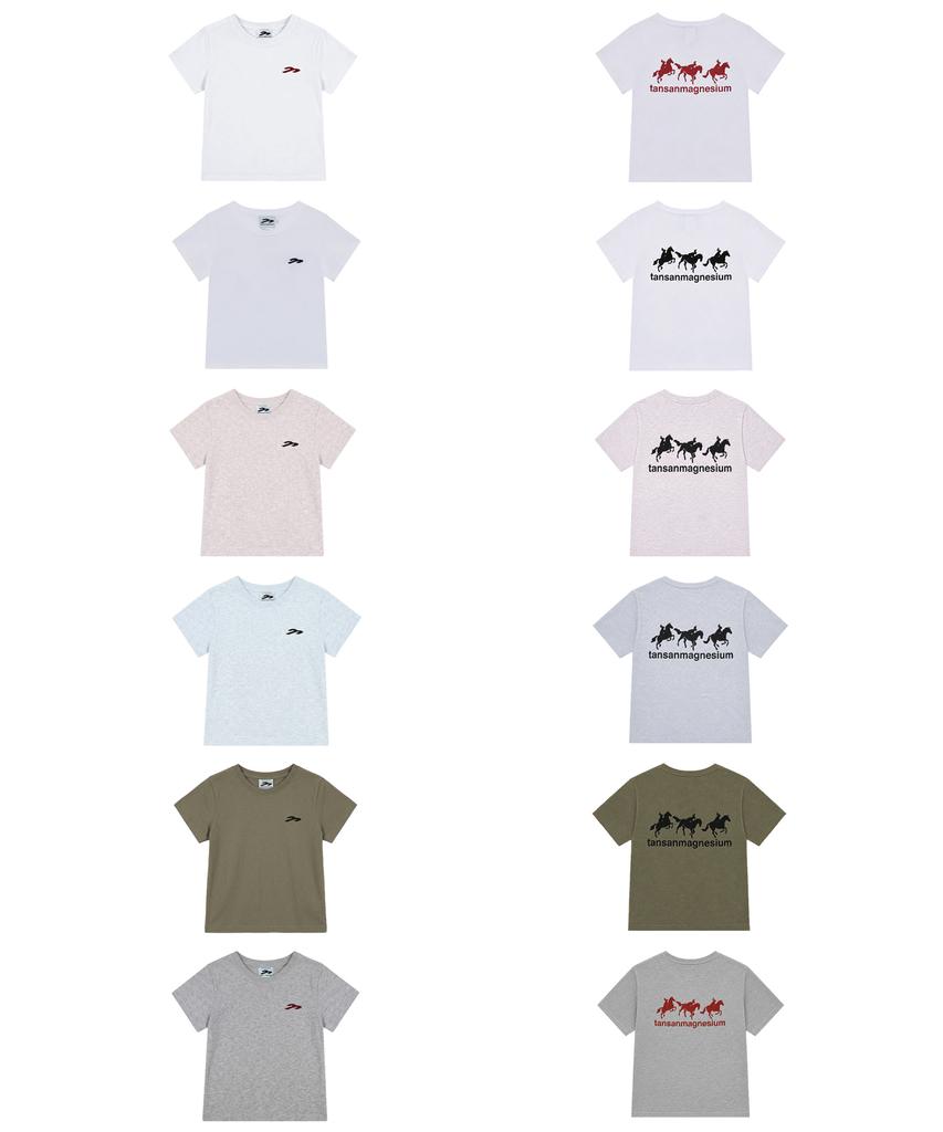 Tansanmageunesyum Horse Rabbit T-Shirt (White/Black)