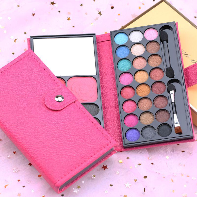 Set Machiaj Lameila 33 Culori: Blush strălucitor, Ruj, Noroi pentru buze, Pudră pentru sprâncene, Paletă de farduri de pleoape - Perfect pentru spectacolele de scenă de Ziua Copilului.