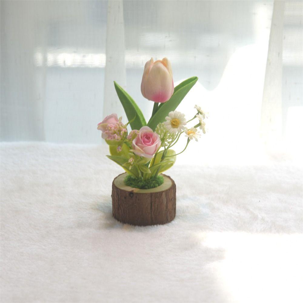 Fake Flowers Artificial Tulip Potted Green Plants Simulation Flower  Valentine's Day