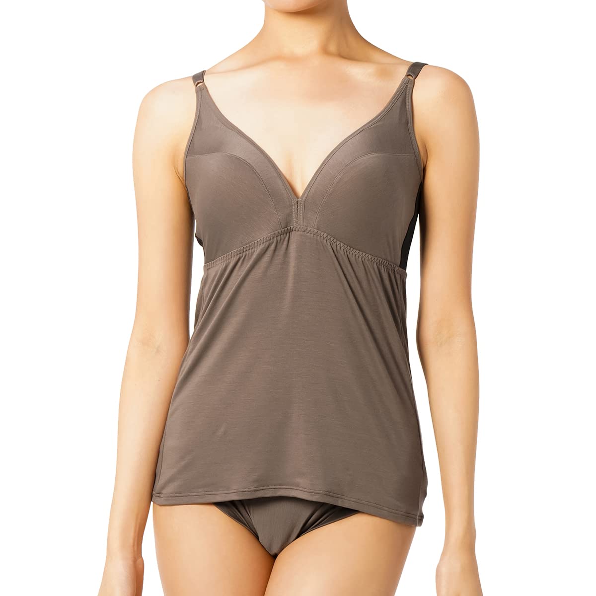 

LuDef by Fukusuke Intimates Size M Air-Cup Camisole, 1-Piece Set, Women s, Mocha, (79-87cm)