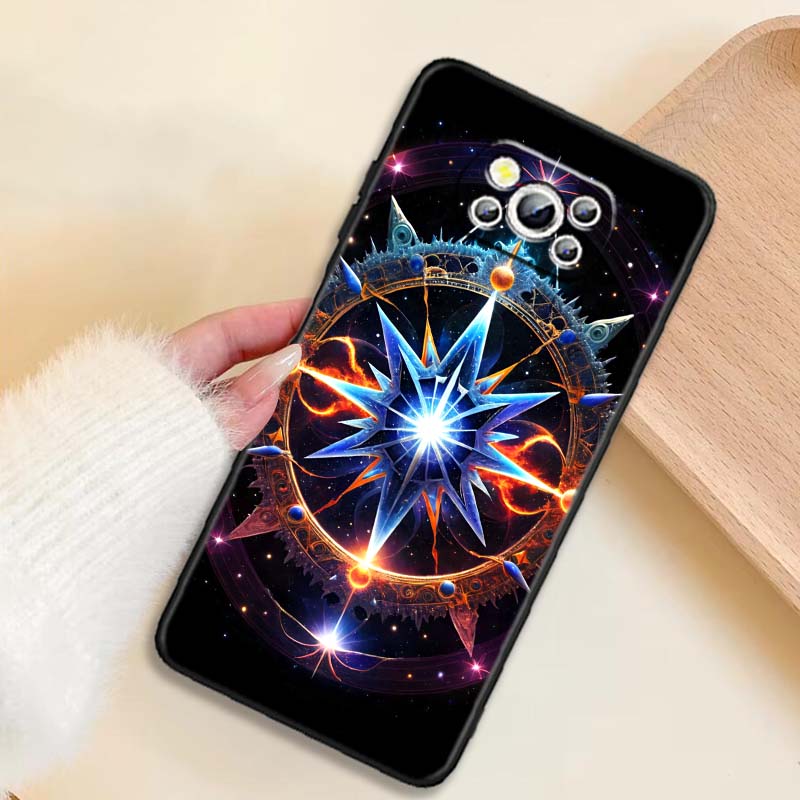 Cosmic Starry Sky Pattern Phone Case For Xiaomi Mi Poco F3 F4 F5 F6 X3 X4 X5 X6 X7 M3 M4 M5 M6 M7 GT Pro 5G Black