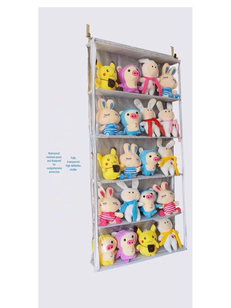 Plush Doll Hanging Storage Bag: Moisture & Dust-Proof Door & Wall Organizer