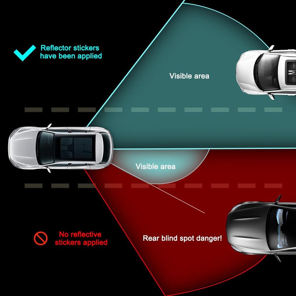 4PCS Car Wheel Eyebrow Reflective Stickers, Waterproof Anti-Scratch Auto Bumper Fender Safety Reflector Guard Strips Trim Side Marker, Vehicle