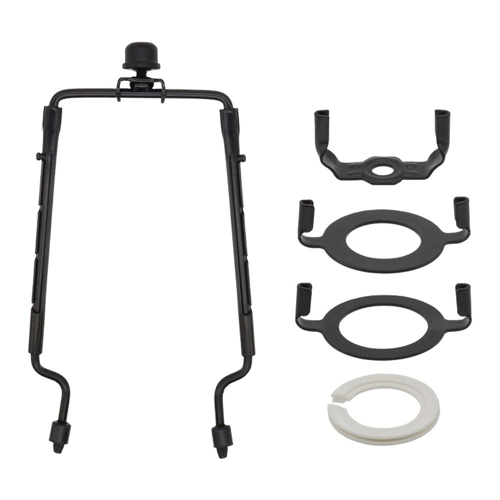 8 Inch Adjustable Lamp Shade Harp Kit with Multiple Adapter Bases and Conversion Ring Compatible with E26 E27 and E14 Lamps