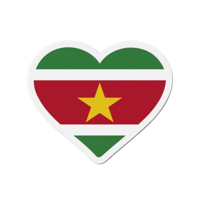 Aimant Coeur Drapeau Suriname - Multicolore - 8 cm - 50 pièces - Résine synthétique - Mixte