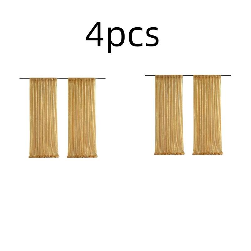 Gold/Silvery Sequin Backdrop Curtains, 2 Panels - 2FTx8FT Sequin Curtains for Party Wedding Sequence Backdrop Stage Decorations