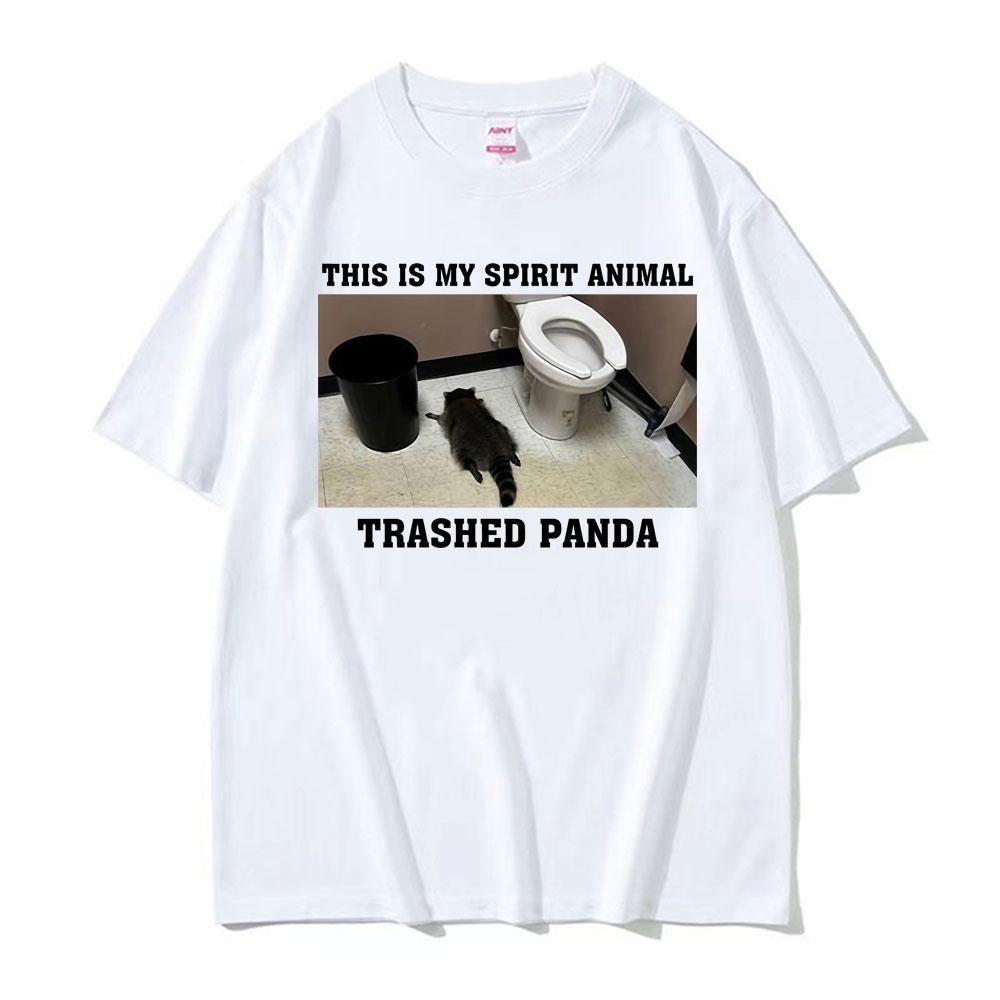 Camiseta con gráfico de animales This Is My Spirit camisetas divertidas de mapache basura con Panda Meme camiseta Retro S