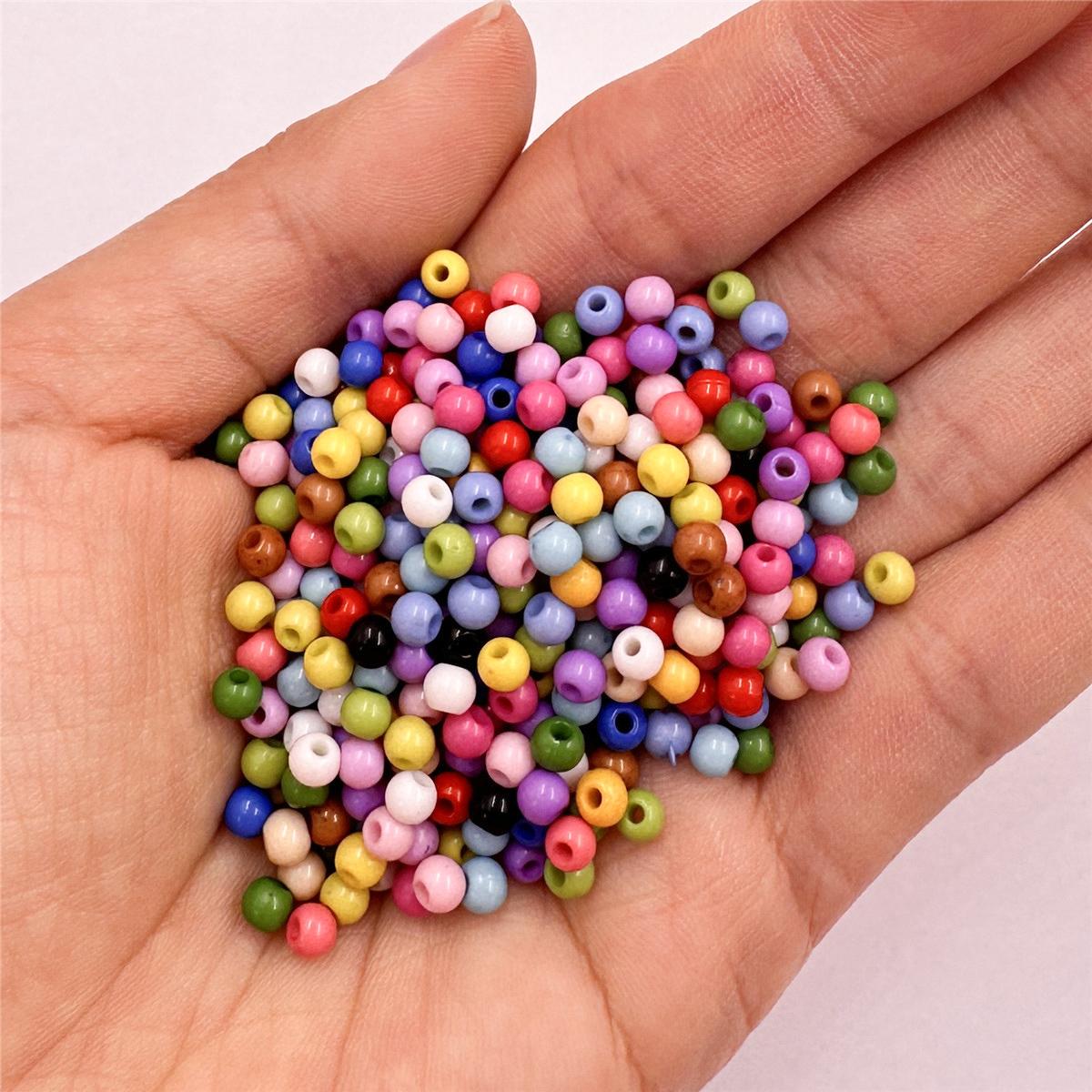 

1000 шт. 4 мм акриловые бусины ювелирные аксессуары свободные бусины ожерелье изготовление браслетов круглый материал ручной работы многоцветный оптом разноцветный