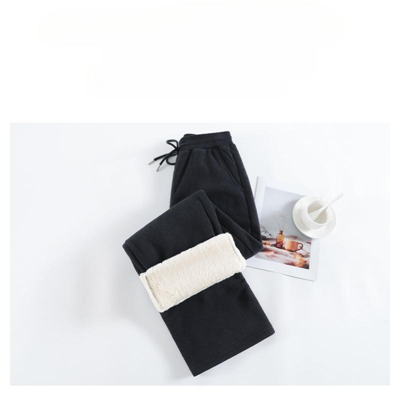 Women High Waist Casual Loose Pants Straight Wide Leg Female Thick Baggy Trousers