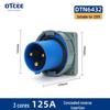 63A IP67 Reverse Insertion Plug Socket with 3-Core, 4-Hole, 5-Pin Connector