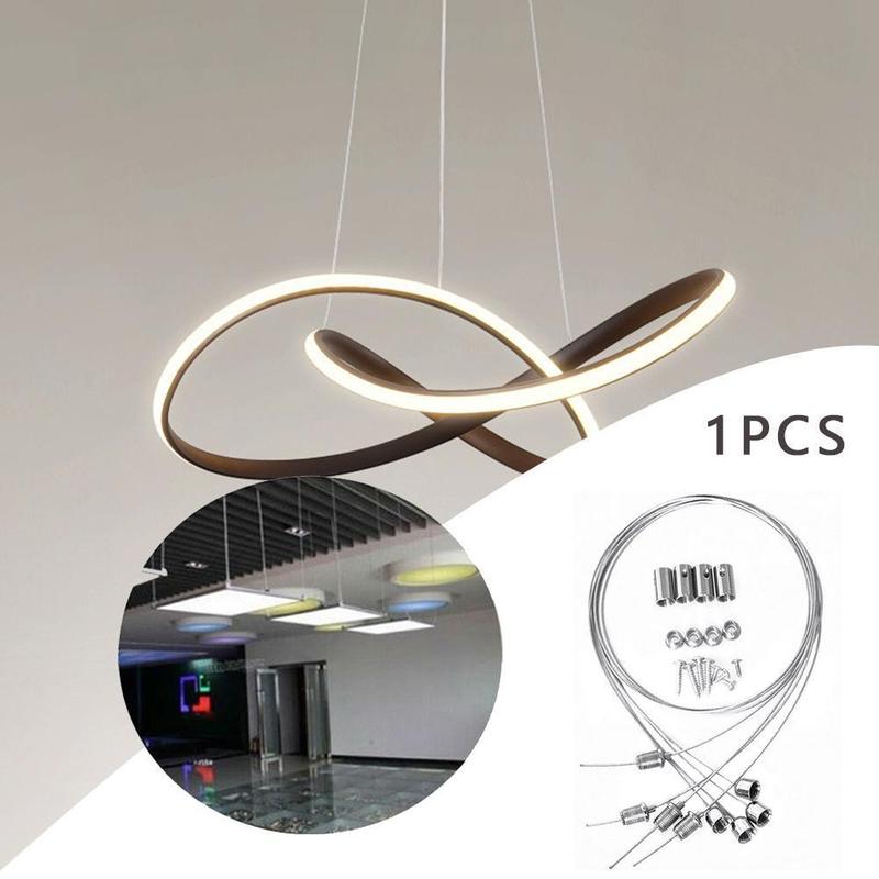 1M Steel Wires And Screws Suspension Hanging Mounting Wire Kit Ceiling LED Lights Panel Wire Accessories Adjustable Rope Lamp