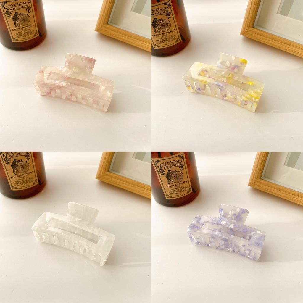 Trendy Large Acrylic Hair Clips For Girls In Fresh Pink Yellow Purple And Black