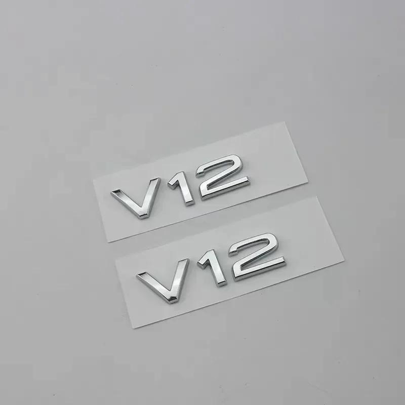 2PCS V6T V8T Emblem ABS 3D Badge Leaf Label V10 V12 Side Label for Audi A4L A5 A6L A7 Q3 Q6 Q7 Car Label Displacement Sticker