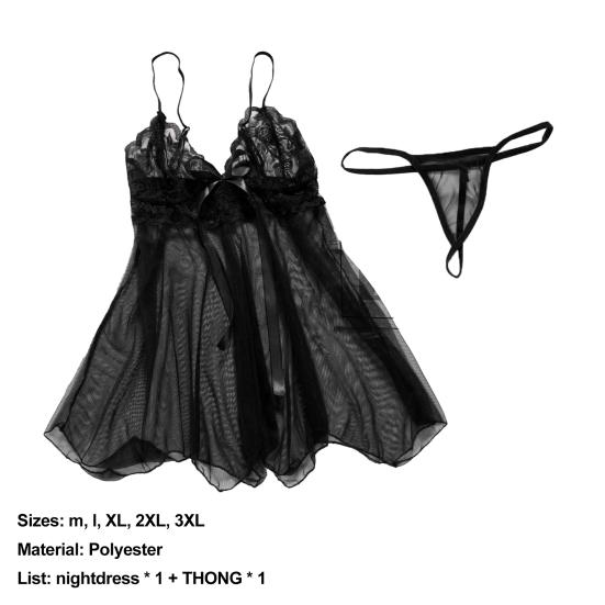 2 szt./zestaw Lady Piżama Przezroczysta koronkowa siatka Wygodna damska bielizna nocna do spania